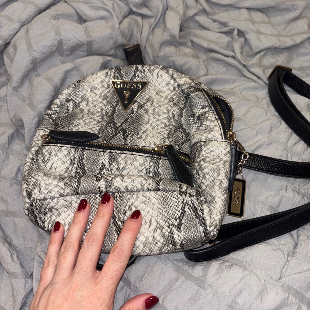 Guess Monochrome Snakeskin small Backpack